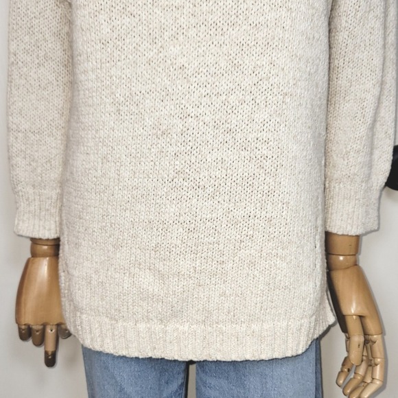 GAP Chunky Knit Cotton Sweater Women's L Soft Cozy Pullover Neutral Fall Winter - Picture 4 of 11